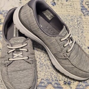 Skechers Women's Gray and White Sneakers